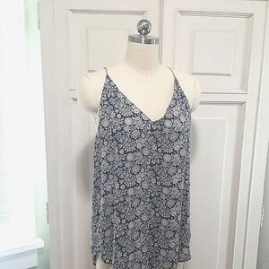 LOFT Gray, Pink and White Floral Camisole